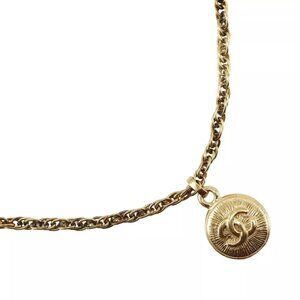 CHANEL COCO Mark Necklace vintage Plated Gold 36.4g Women